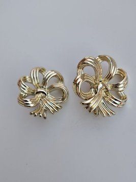 Кліпси-бантики 1960х рр. у світло-золотому кольорі C10075 фото