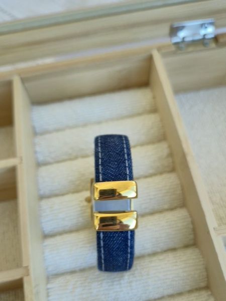 Джинсовий сет сережки+годинник S10060 фото