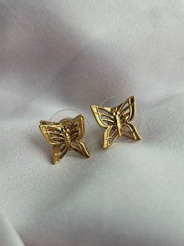 Сережки-пусети у вигляді мініатюрних метеликів E10037 фото